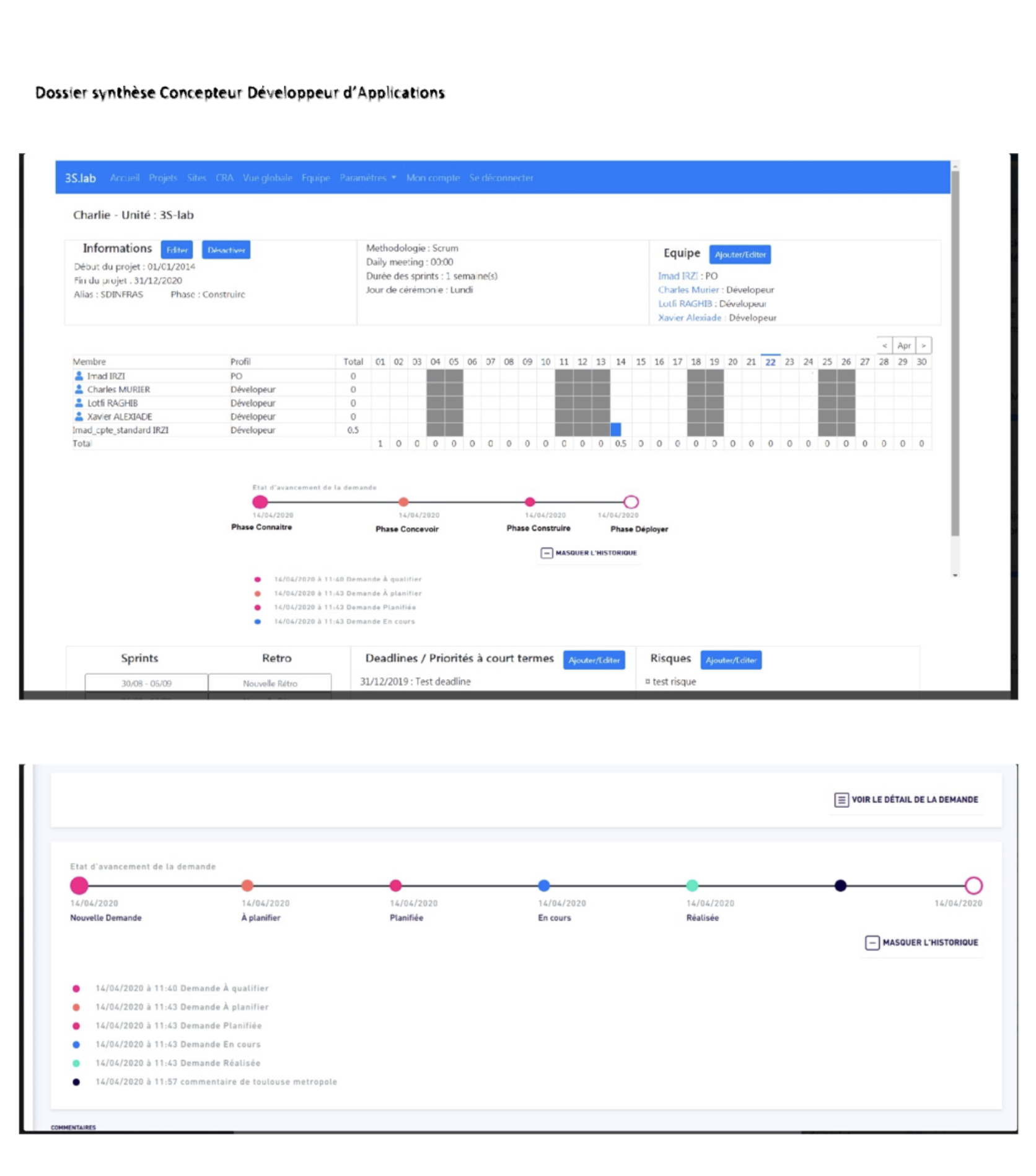 Projet gestion des équipes pour Suez Smart Solution.